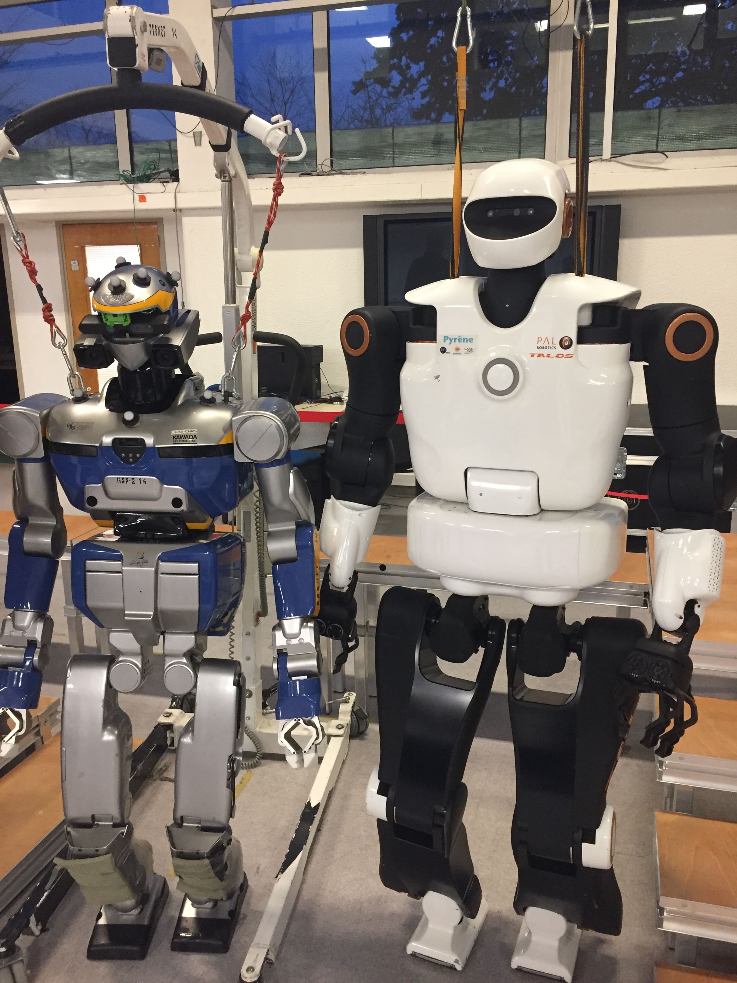 HRP-2 and Talos humanoid robots